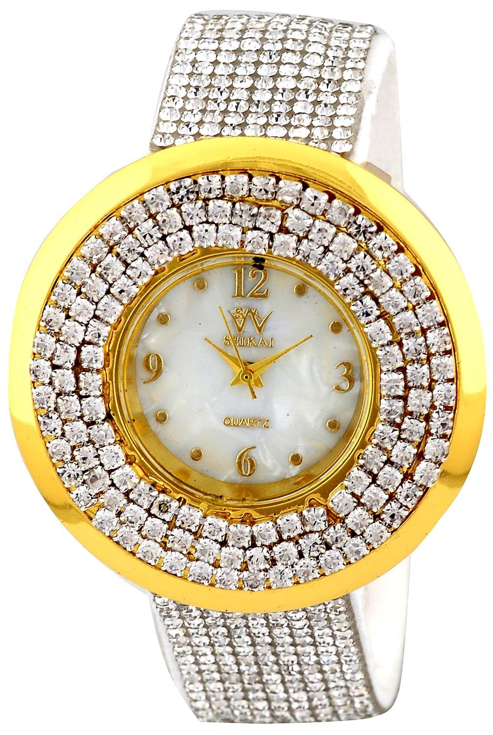 Pappi-Haunt Designer Full Diamond Studded White Analog Watch for Girls, Women (B01F9KXVBK) Amazon Price History, Amazon Price Tracker
