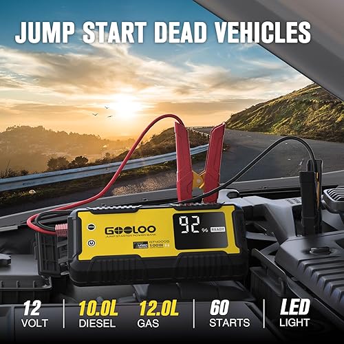 Miniatura 2 de GOOLOO GT4000S Arrancador Auxiliar 4000A Arrancador de Coche (Hasta 10L Diésel Todos los Motores de Gasolina), Caja de Arranque de Litio de Carga