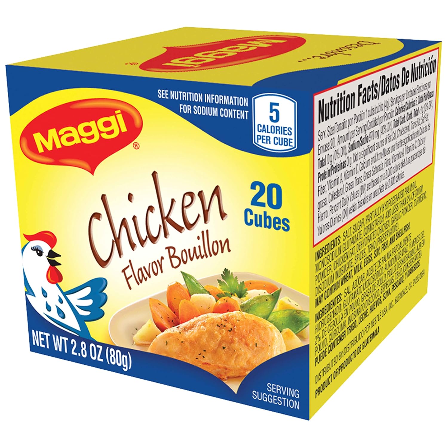 MAGGI Chicken Flavor Bouillon Cubes 2.8 oz. Box Grocery