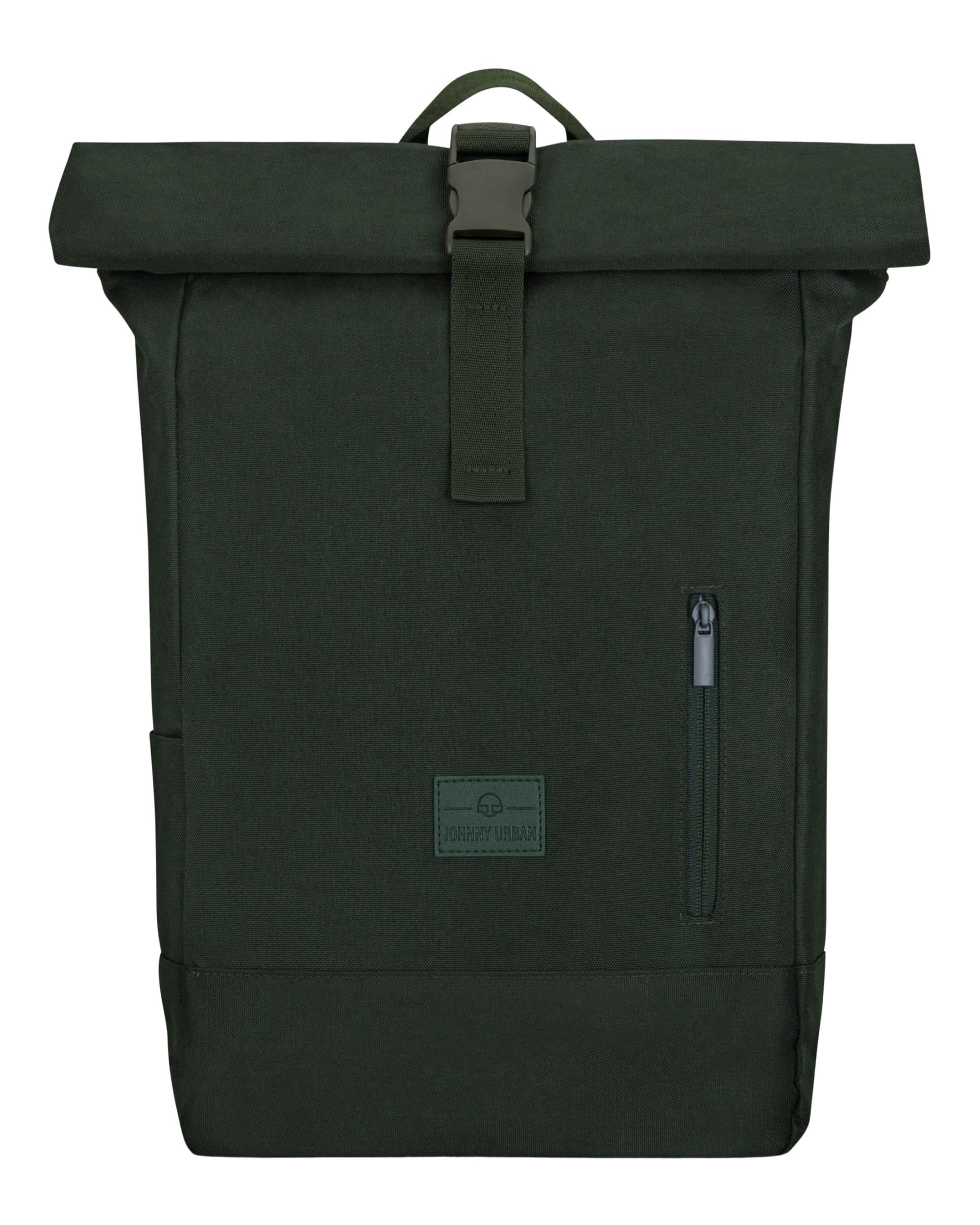 Johnny Urban Rucksack Damen & Herren Dunkelgrün - Robin Medium - Rolltop Mit Laptopfach für Uni Business Fahrrad - 15L - Nachhaltig - Wasserabweisend