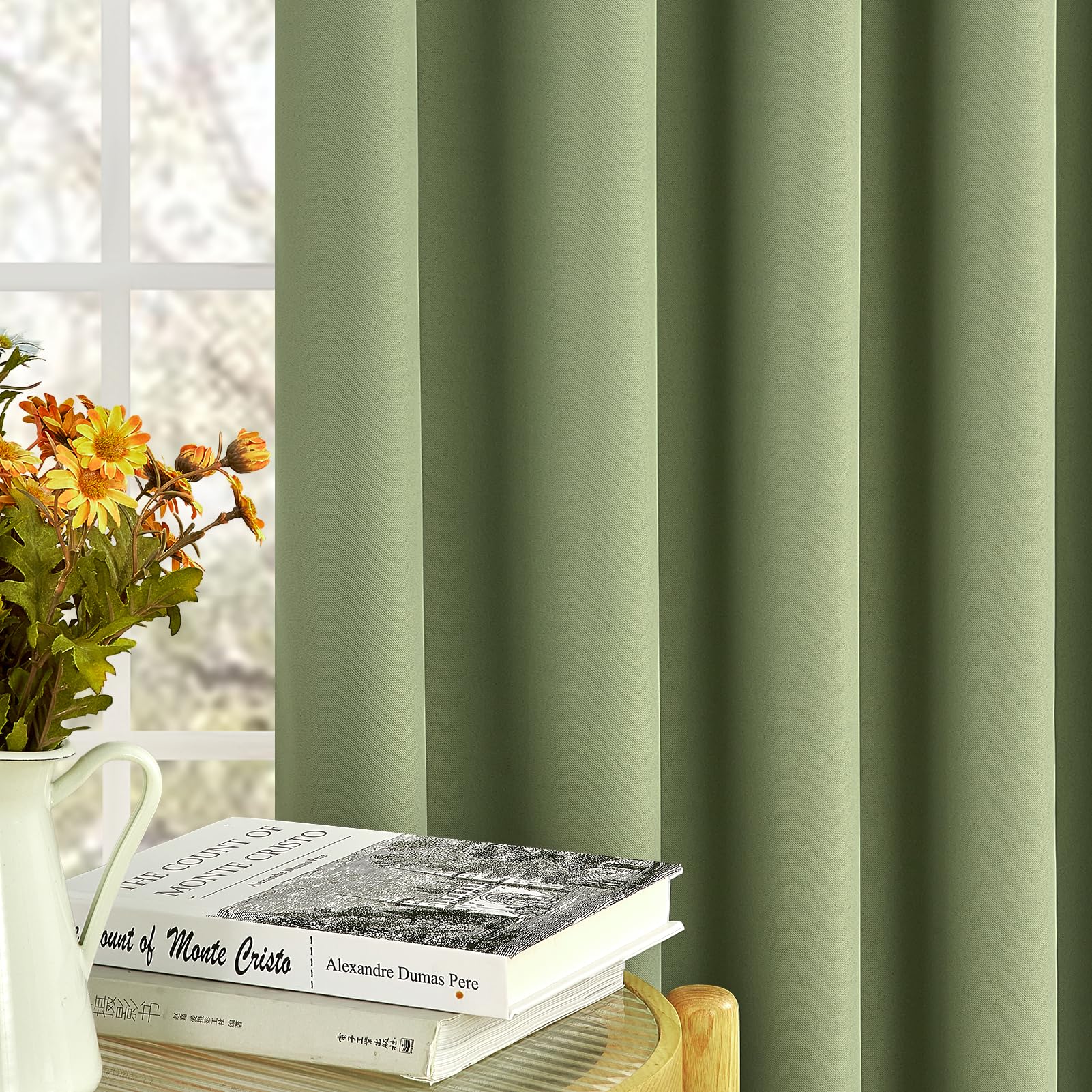 MRTREES Green Blackout Thermal Curtains, Pencil Pleat Curtains for Bedroom Living Room Multiple Hanging Methods - Image 4