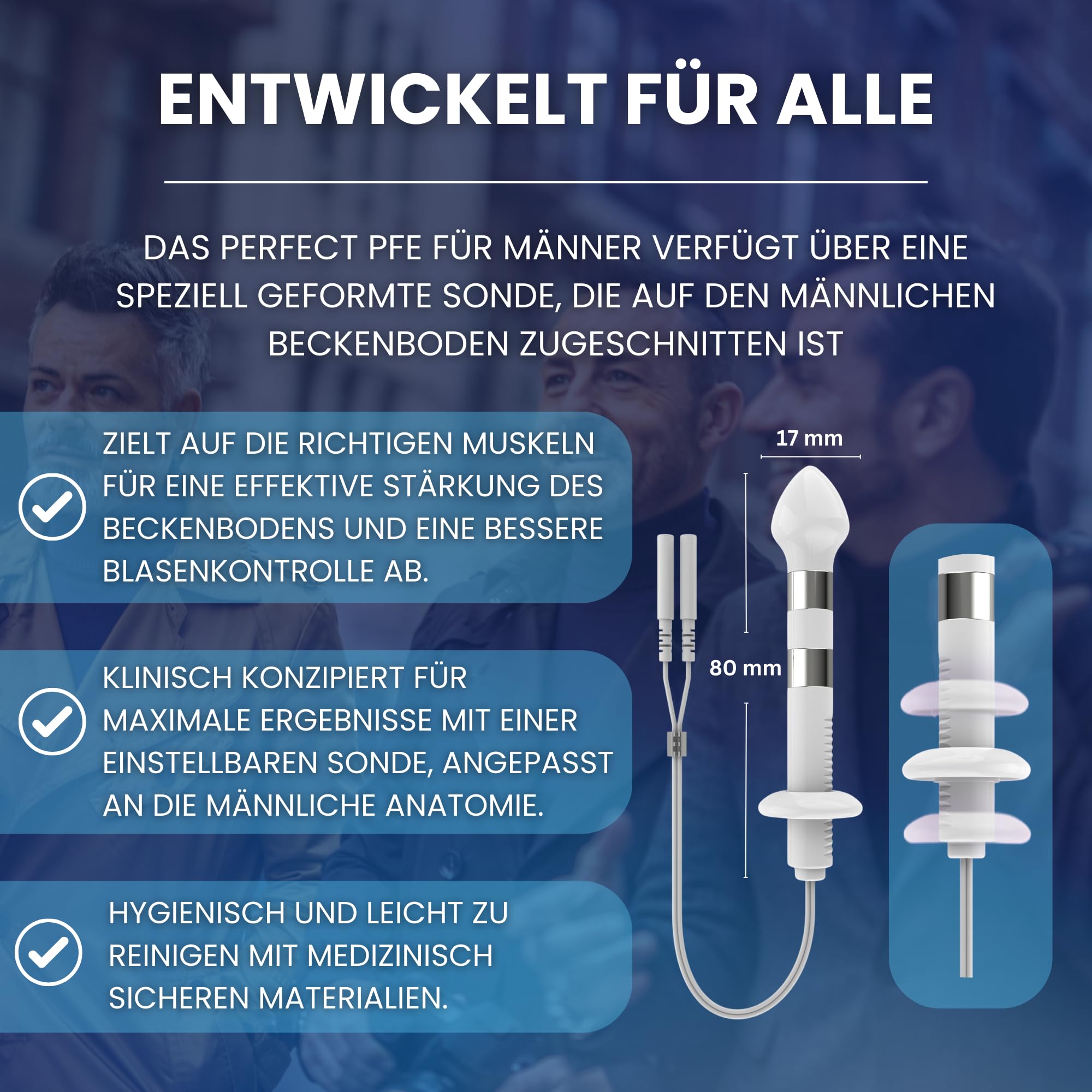 TensCare Beckenbodentrainer für Männer mit 113 ml Gleitgel – Zur Stärkung der Beckenbodenmuskulatur, Unterstützung der Darmfunktion und besseren Kontrolle