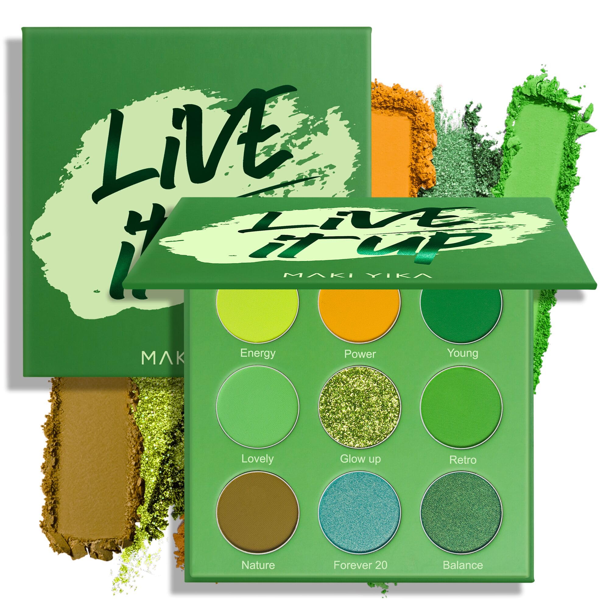 Green Eyeshadow Palette Green Eye Shadow for Women Long Lasting Makeup Pigmented & Ultra Blendable Matte Eyeshadows, 9Green