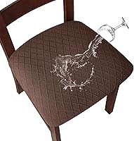 Vista 10 de Genina Fundas de asiento impermeables para sillas de comedor, fundas para sillas de comedor y cocina (beige, 2 piezas)