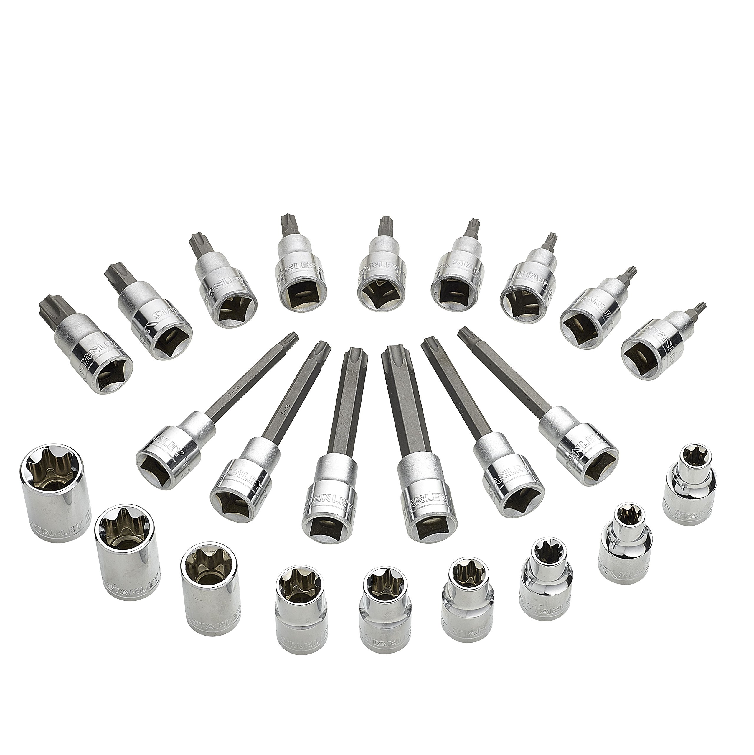 Stanley STMT1-74176 Zestaw Kluczy Nasadowych, Srebrny, 24 Elementy