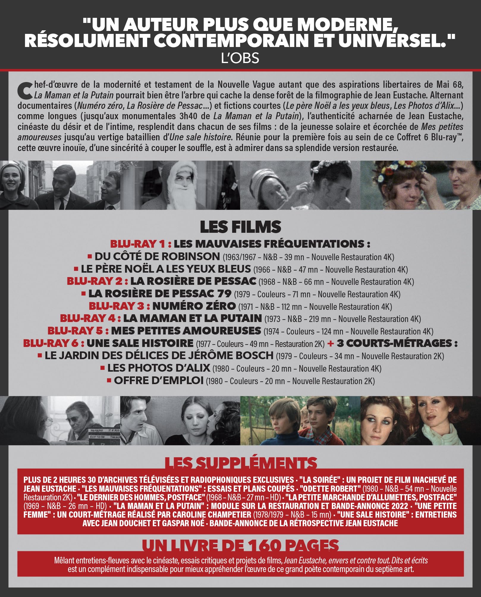 COFFRET JEAN EUSTACHE - 7 DVD plus LIVRET [HD DVD]