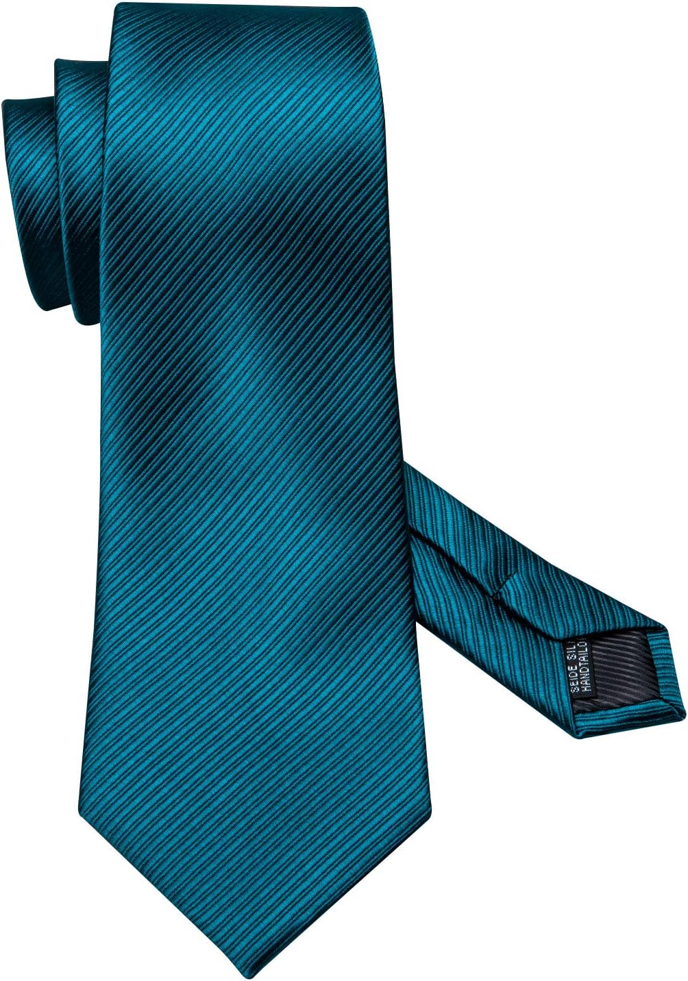 Barry.Wang Tie Sets for Men Silk Stripe Necktie Woven Checkered Handkerchief Cufflinks Formal Business Wedding - Image 5