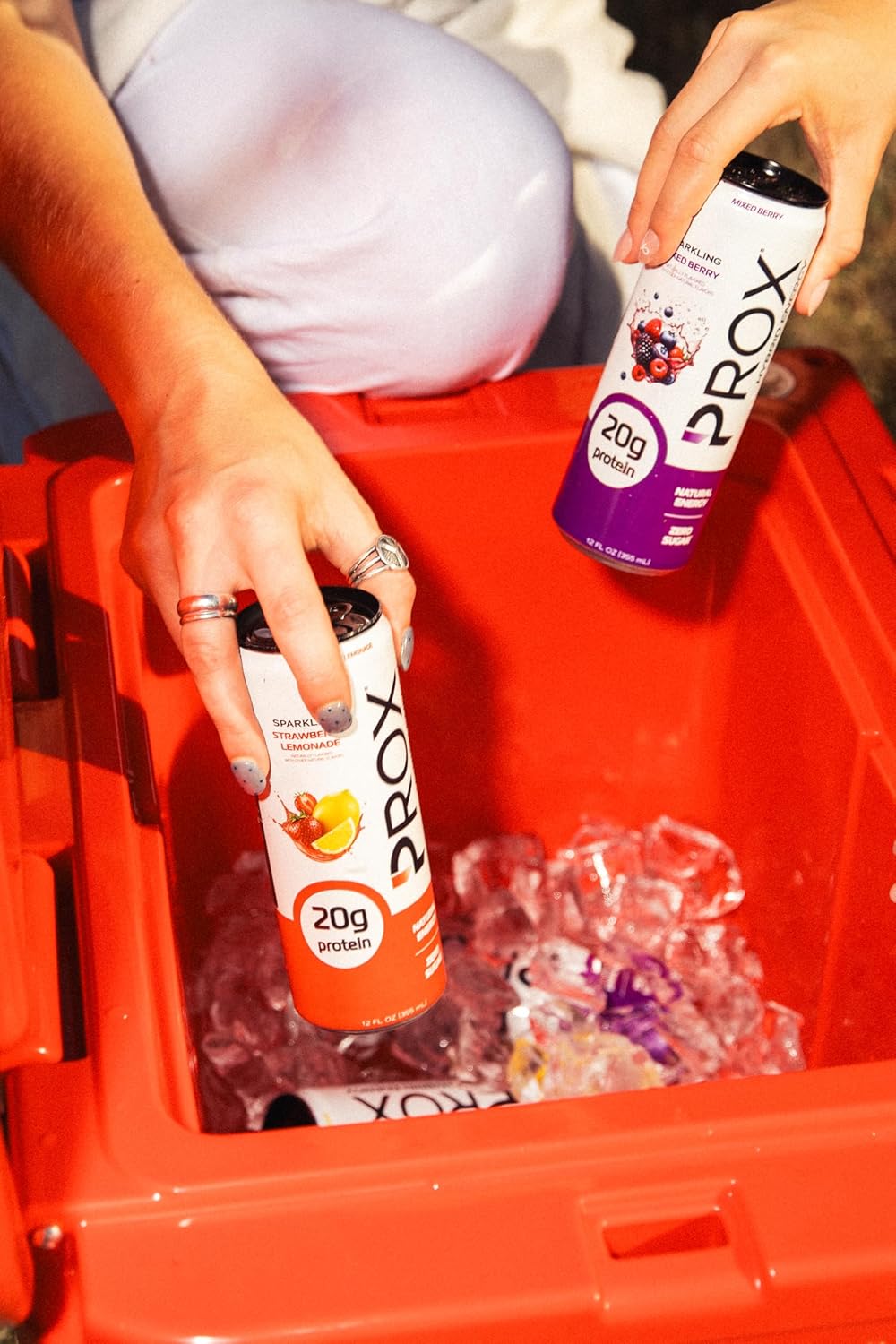 PROX Hybrid Energy Drink with 20g Protein, Zero Sugar, 200mg Natural Caffeine, 90 Calories, 12 Pack (Strawberry Lemonade)