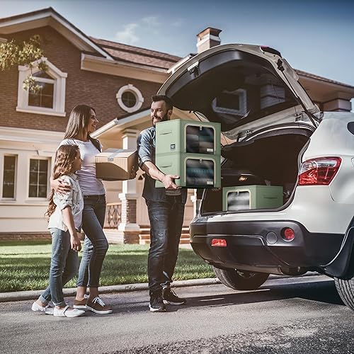 Miniatura 10 de Sorbus Contenedores de almacenamiento con marco de metal, bolsas organizadoras de ropa apilables y plegables, contenedores de almacenamiento de tela