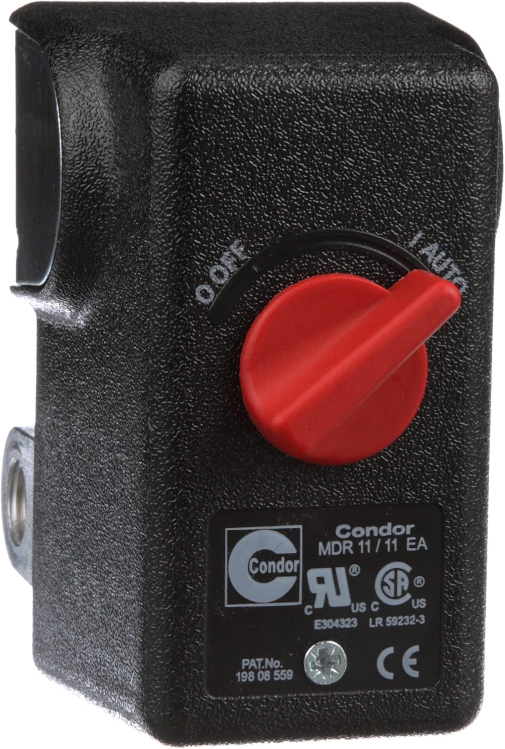 Condor CW219300AV Air Compressor Pressure Switch, 120-155 PSI, Push Button, Automatic, Black