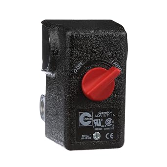 Condor Campbell Hausfeld Air Compressor Pressure Switch 120-155 PSI, Pressure Push Button, Automatic, Black