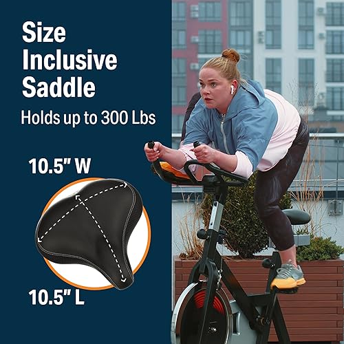 Miniatura 5 de Bikeroo Extra Wide Replacement Saddle - Fits Indoor & Outdoor Bicycles - Steel Spring & Elastomer Suspension - Center Cutout - Memory Foam