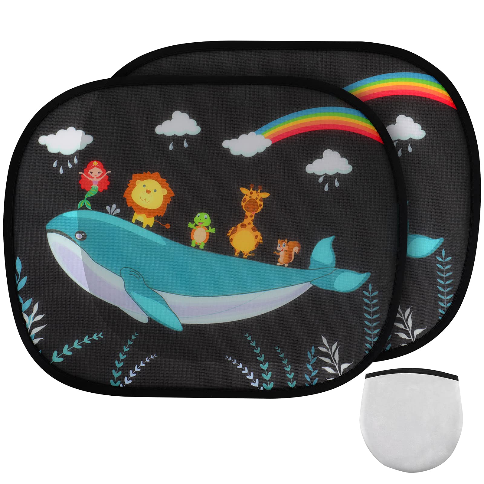 GeeRic 2 Pack Car Sun Shade, GeeRic Solar Protection Car Window Shades for Kids Baby Pet Car Sunshades Shield Visor for Children PVC Adsorption Electrostatic for Car Side Windscreen