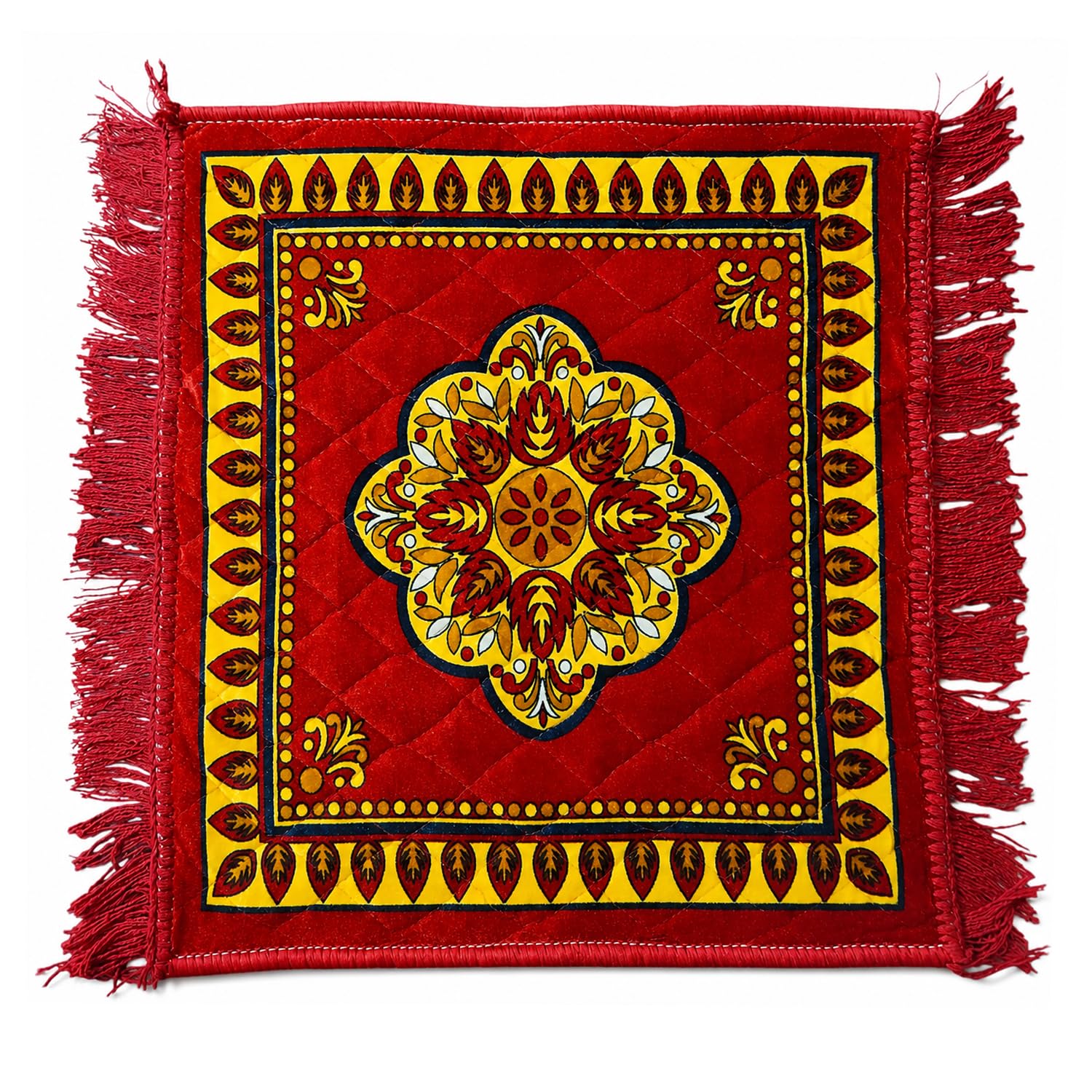 Traditional Pooja Carpet - Soft Velvet Prayer Mat -10 Traditional Pooja Carpet - Soft Velvet Prayer Mat -10