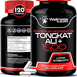 Tongkat Ali For Men - 1500mg - Testosterone Booster Fadogia Argestis Tongkat Ali Capsules - Testosterone Supplement for Men - Boost Performance and Muscle Strength - 120 Capsules - Made in USA