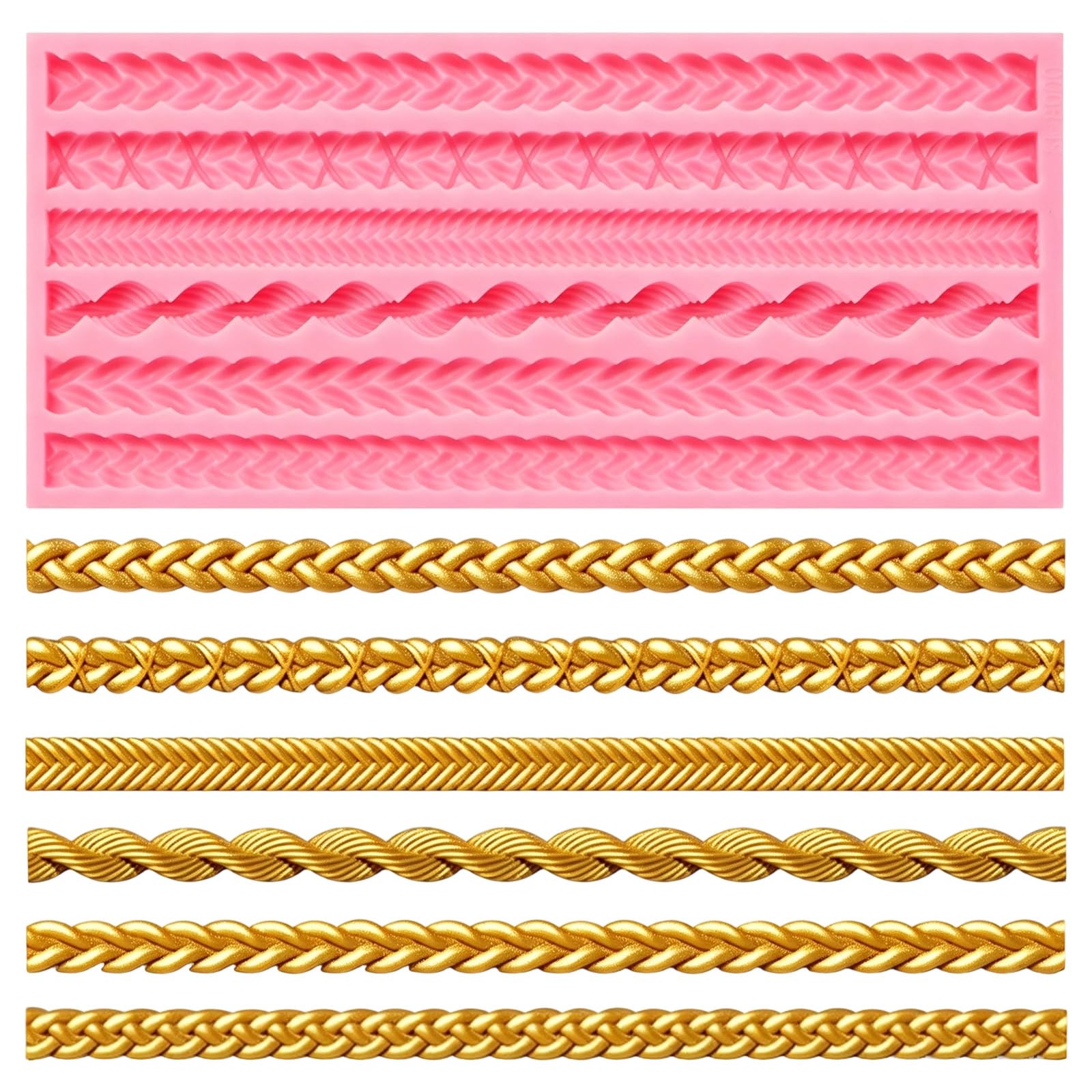 Silikon-Kuchenformen, Strickmuster- und Spitzenmuster | Schokoladenformen, Fondant-Backformen, Für Gebäck, Torten, Süßigkeiten, Zuckerfiguren und Kekse, Kuchendekoration