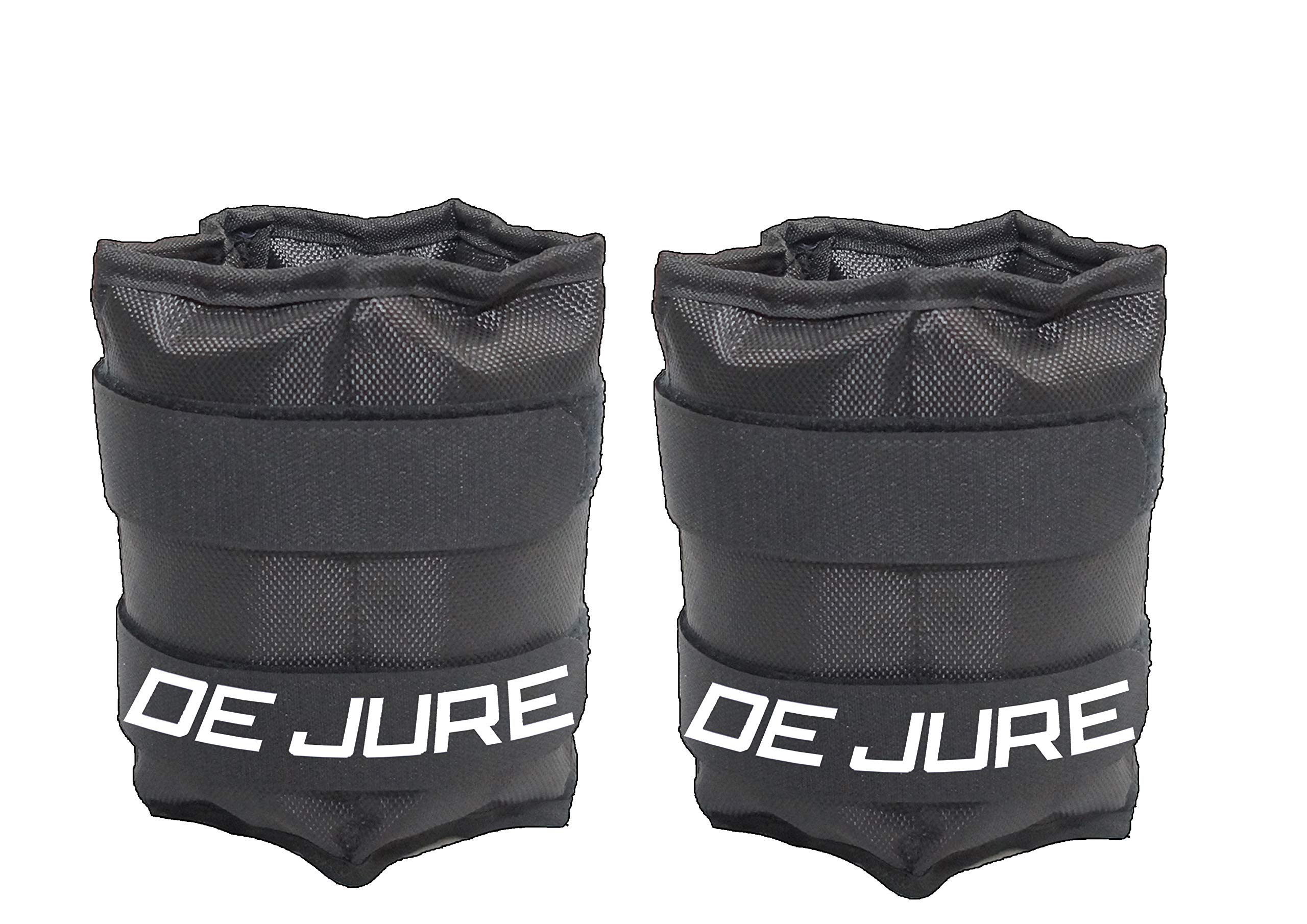 DE JURE FITNESS Ankle & Wrist Weight Set, Adjustable Strap, 2.5KG Pair (2.5Kg x 2 = 5kg) (E) Black