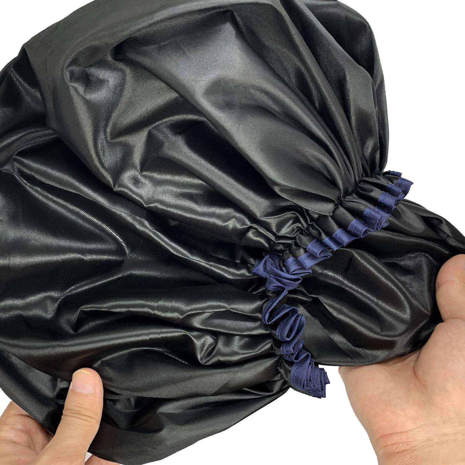 ELEBOX Jumbo Shower Cap XL Double-Layer Satin Bonnet Sleep Cap for Braids Waterproof Bath Caps Reusable Shower Hat