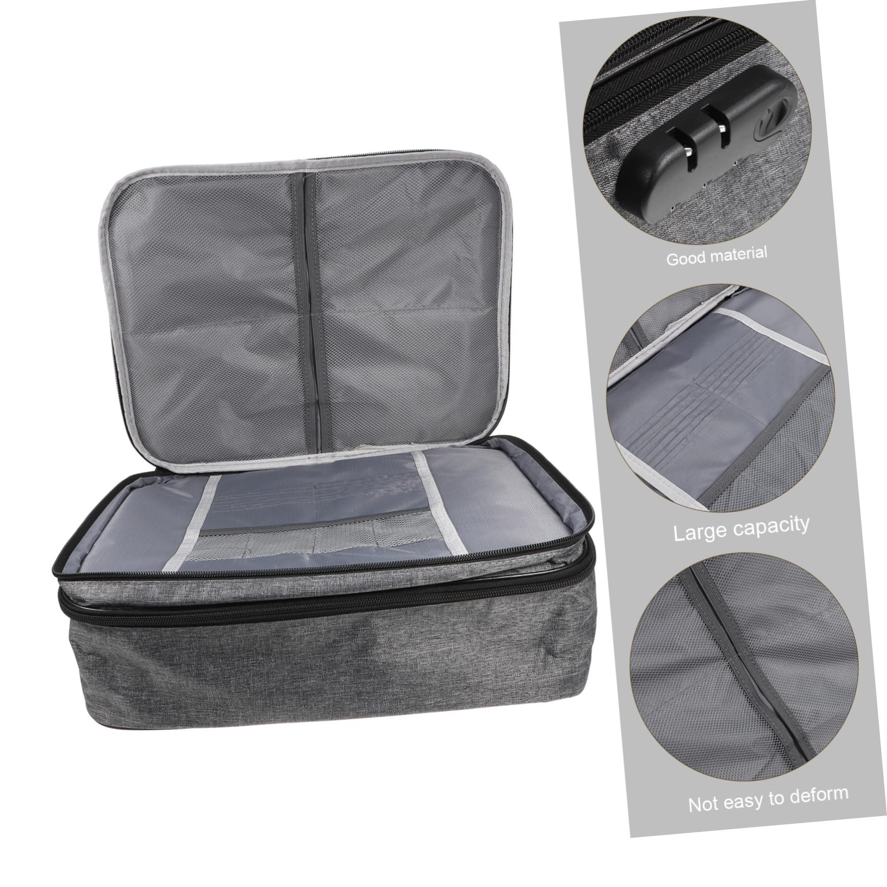 Carte Multifunzionale con Serratura e Doppia Zip Resistente e Capiente per Organizzare Accessori e Oggetti Personali per Quotidiano