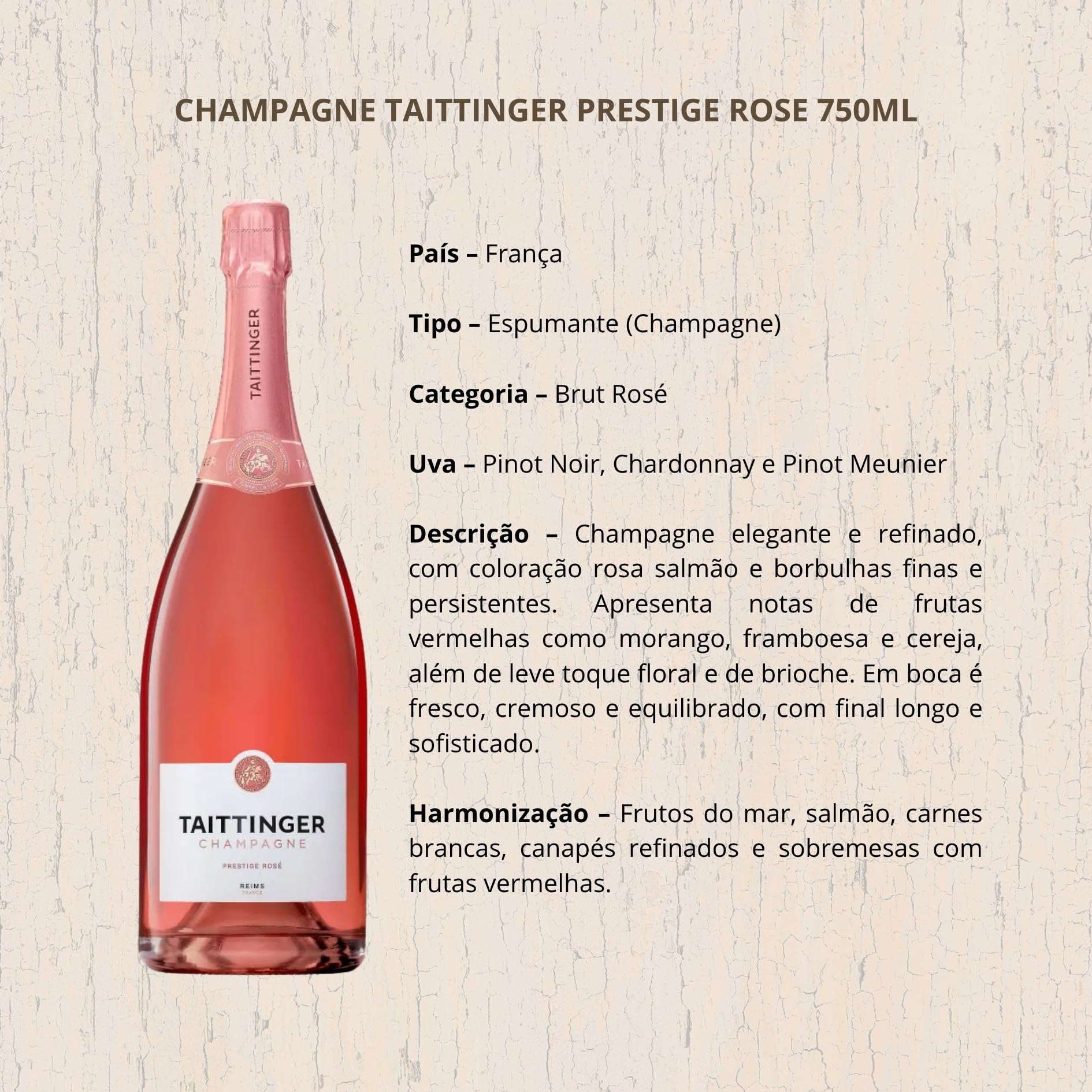 Taittinger Prestige Rose Brut, Champagne espumoso, 1 x 0.75 l