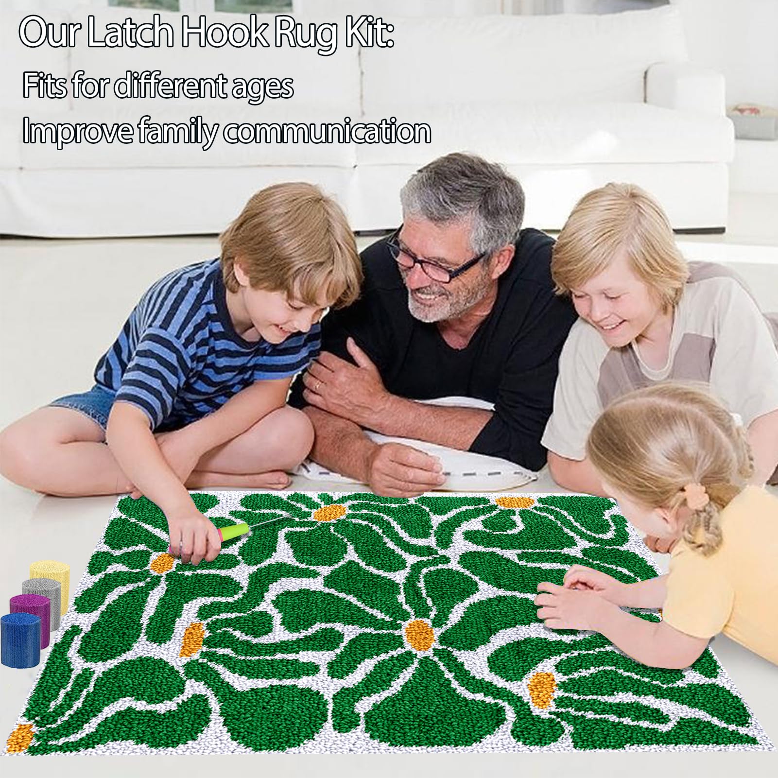 Kit Tapis Point Noué à Faire Création 55 x 75 cm