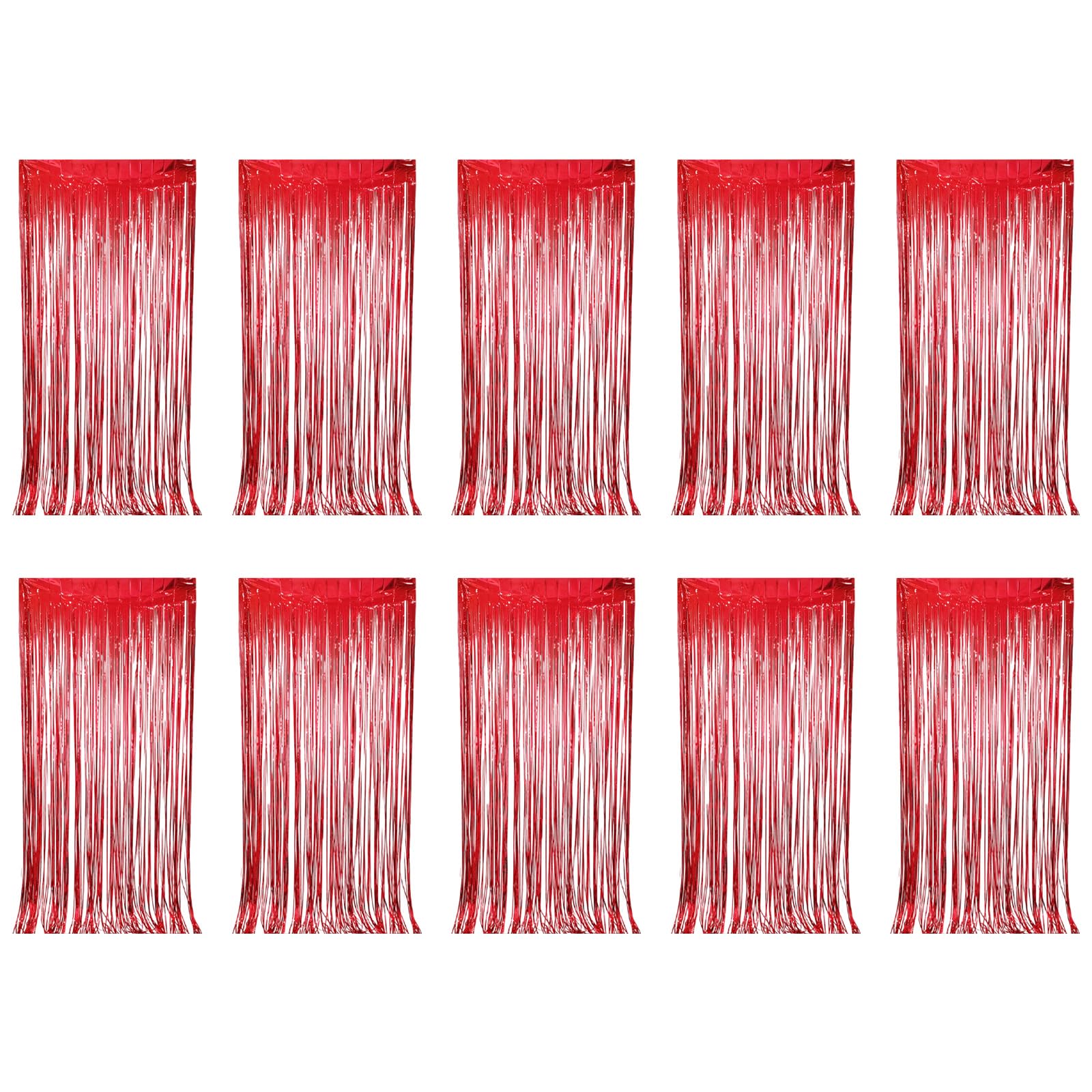 Kaeltsyn Of 10 Sturdy Tinsel Curtains Sparkling Rain Curtain Glittering Foil Tassels Curtain Enhances Party Atmospheres Event Planner Supplies