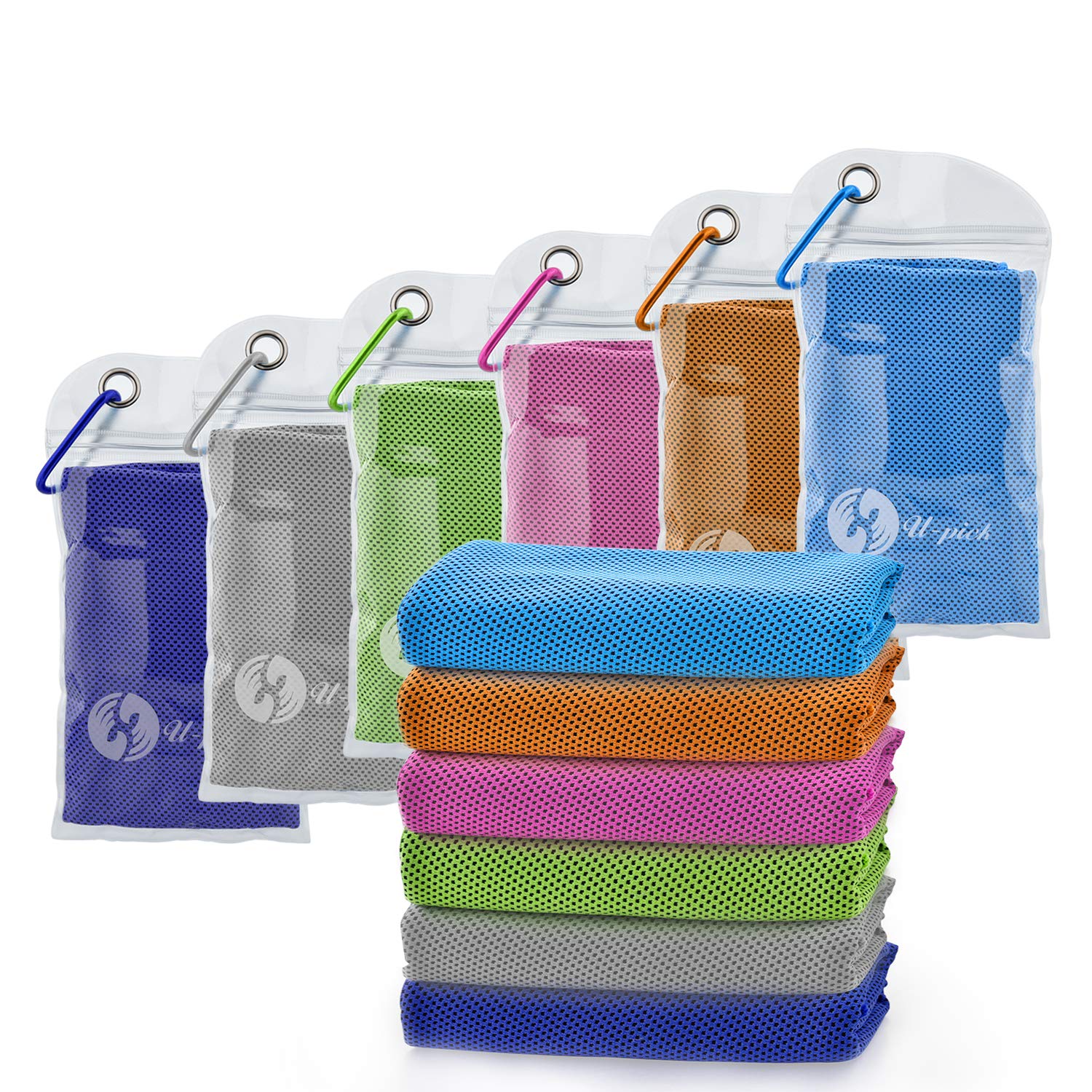 6 Packs Cooling Towel (40"x 12"), Ice Towel,Microfiber Towel,Soft Breathable Chilly Towel for Yoga,Sport,Gym,Workout,Camping,Fitness,Running,Workout&More Activities