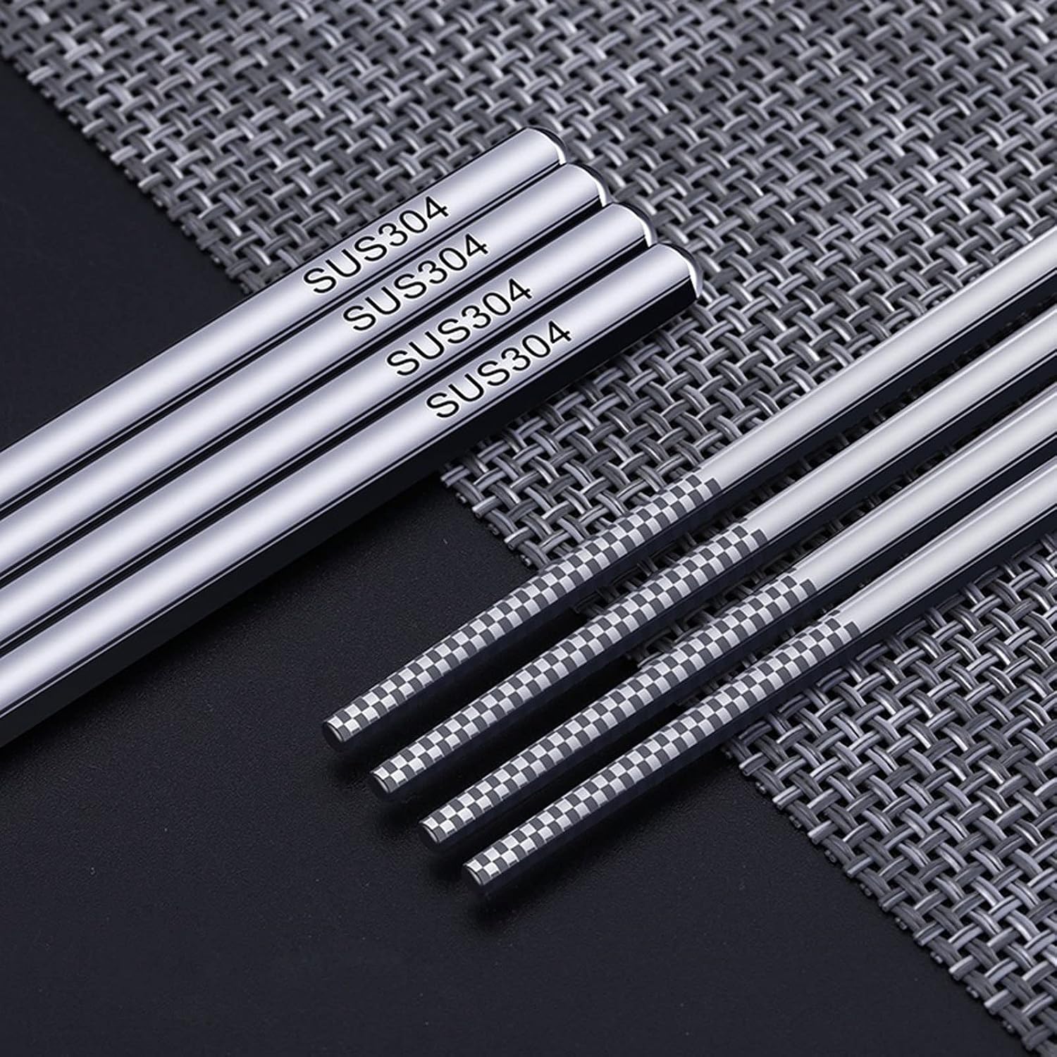 Chopsticks 1 pairs 304 Stainless Steel Chopsticks, Heat-insulated, Anti-scalding, Square , Tableware