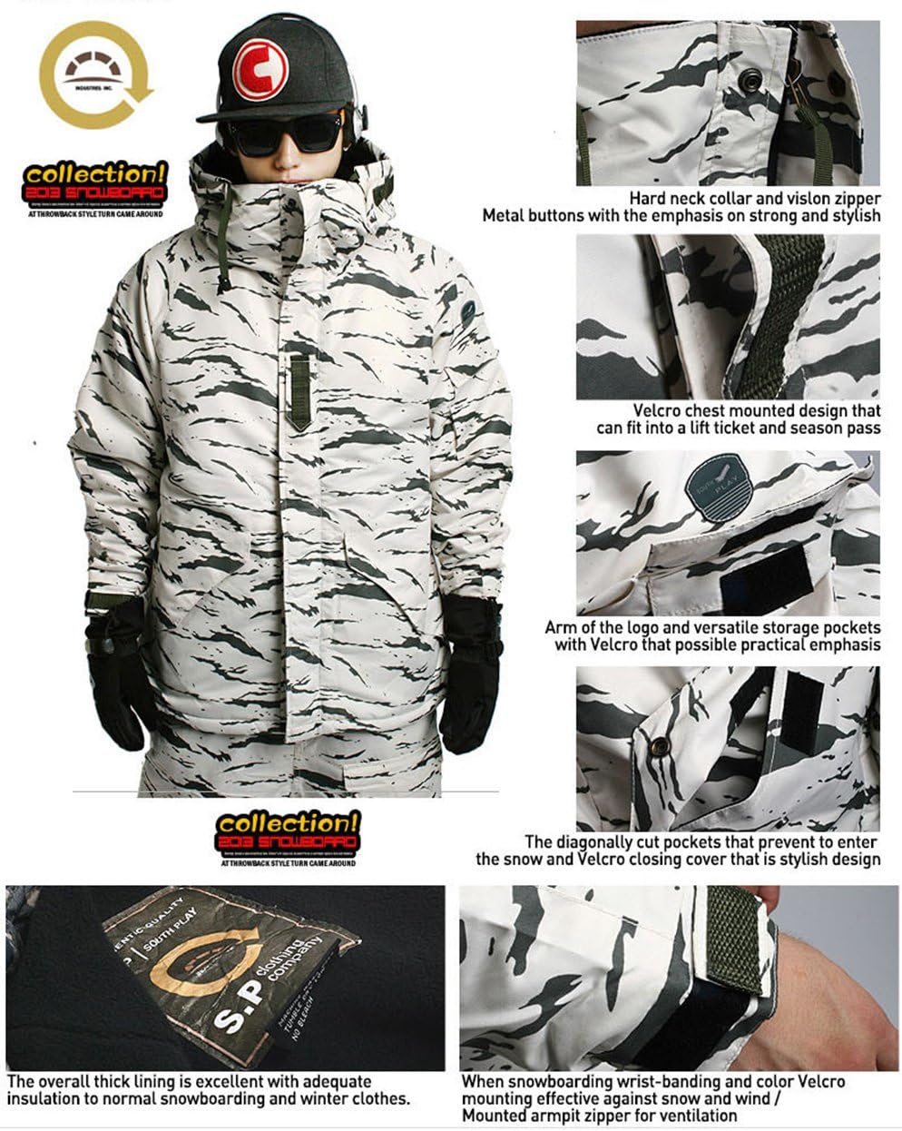 Mens Waterproof Ski Snowboard Wear Jacket Jumper Parka Collection