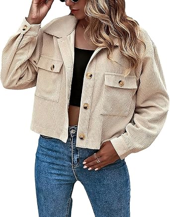Corduroy Flannel Shirt Shacket Jackets 