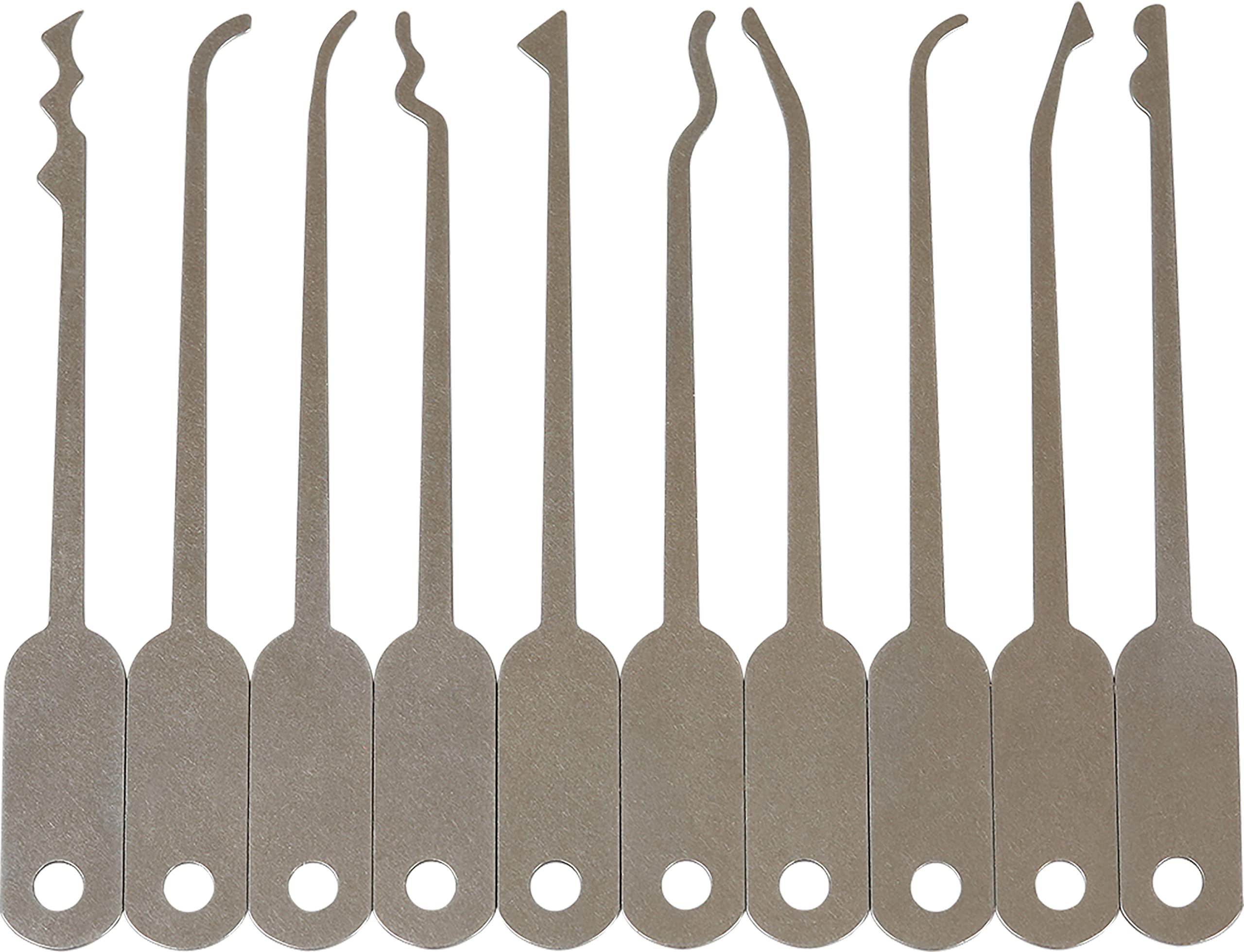 Multipick Cuchillas de repuesto Elite Lock-Pick para el juego de ganzúas, juego de 10 cuchillas intercambiables LockPick de acero inoxidable para muelles de 0,5 mm para principiantes y profesionales