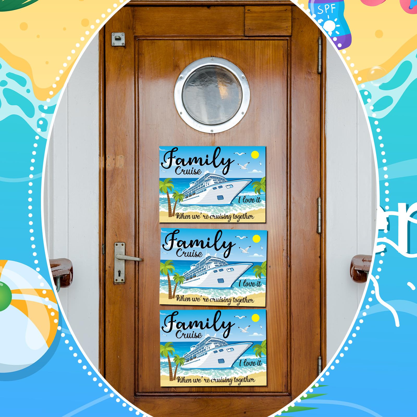 Xuhal 10 imanes magnéticos grandes para puerta de crucero, imanes de playa de verano, imanes de crucero, divertidos imanes náuticos para cabina, nevera, coche, carnaval, aniversario