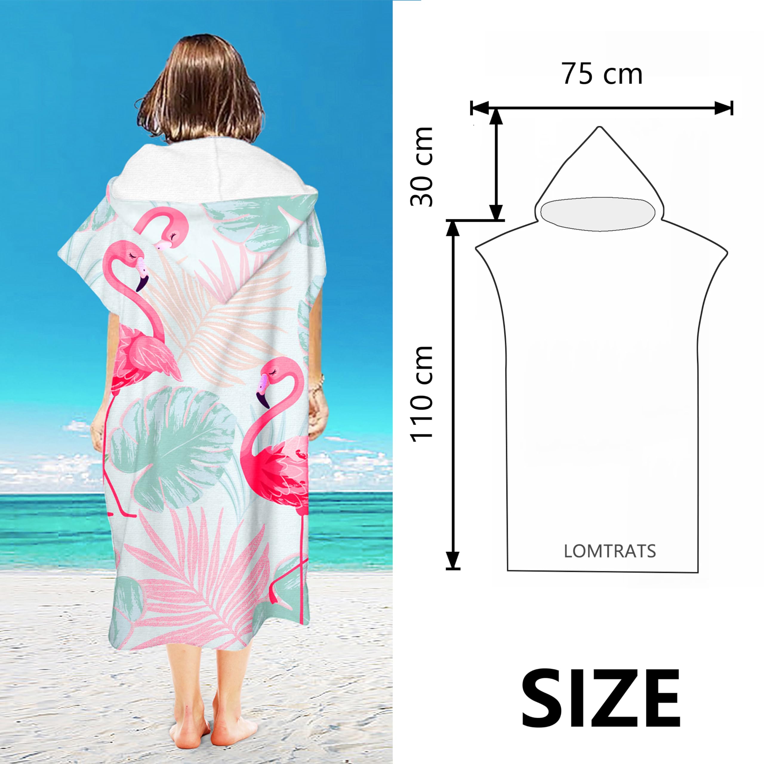 LOMTRATS Quick-drying Surf Poncho, Changing Towel, Bathrobe - Image 3