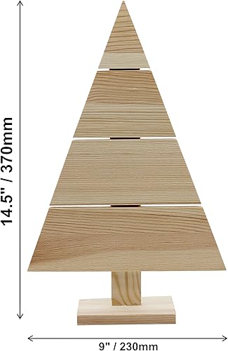 Miniatura 3 de Creative Hobbies Árbol de Navidad de palé de madera de pie, 14.5 x 9.5 pulgadas, decoración rústica de granja, proyecto de manualidades, paquete de 2