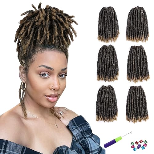 WIGNEE Pelo de ganchillo 120 hebras de pelo sintético de 8 pulgadas, rastas suaves pretrenzadas, rastas de rastas de rastas de 6 paquetes de cabello
