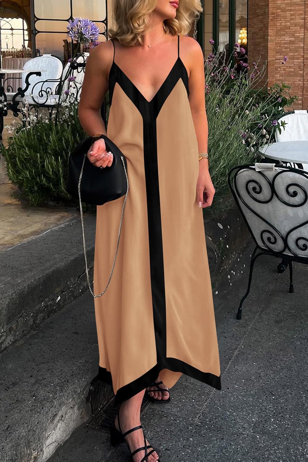 PRETTYGARDEN Womens Maxi Dress 2026 Summer Sundress V Neck Spaghetti Strap Flowy Elegant Party Dresses Beach Vacation Clothes - Image 6