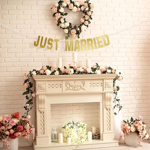 Miniatura 5 de Juego de 78 piezas de pancartas con purpurina de 6 pulgadas, con cinta blanca para cumpleaños, boda, ducha, fiesta, boda, decoración de pared