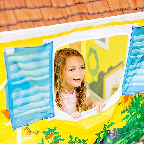 Miniatura 8 de Melissa & Doug Cozy Cottage Tienda de Juego de Tela y Bolsa Tote de Almacenamiento, Amarillo