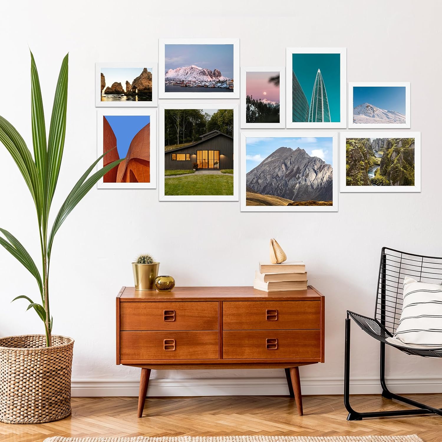 Fixwal Picture Frames, 10 Pack Collage White Picture Frame Set for Wall Gallery Decor, Hanging or Tabletop Display Multi Sizes Photo Frames Including 8x10, 5x7, 4x6, White - Image 7
