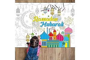 Ramadan Mubarak Coloring Poster for Kids