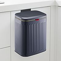 Vista 19 de 2.11Gallon 8L Carbon Steel Trash Can Door Compost Bin Wall Mounted 2 Ways Sliding Lid Compost Bin Countertop Kitchen Hanging Cabinet Door Trash Bin