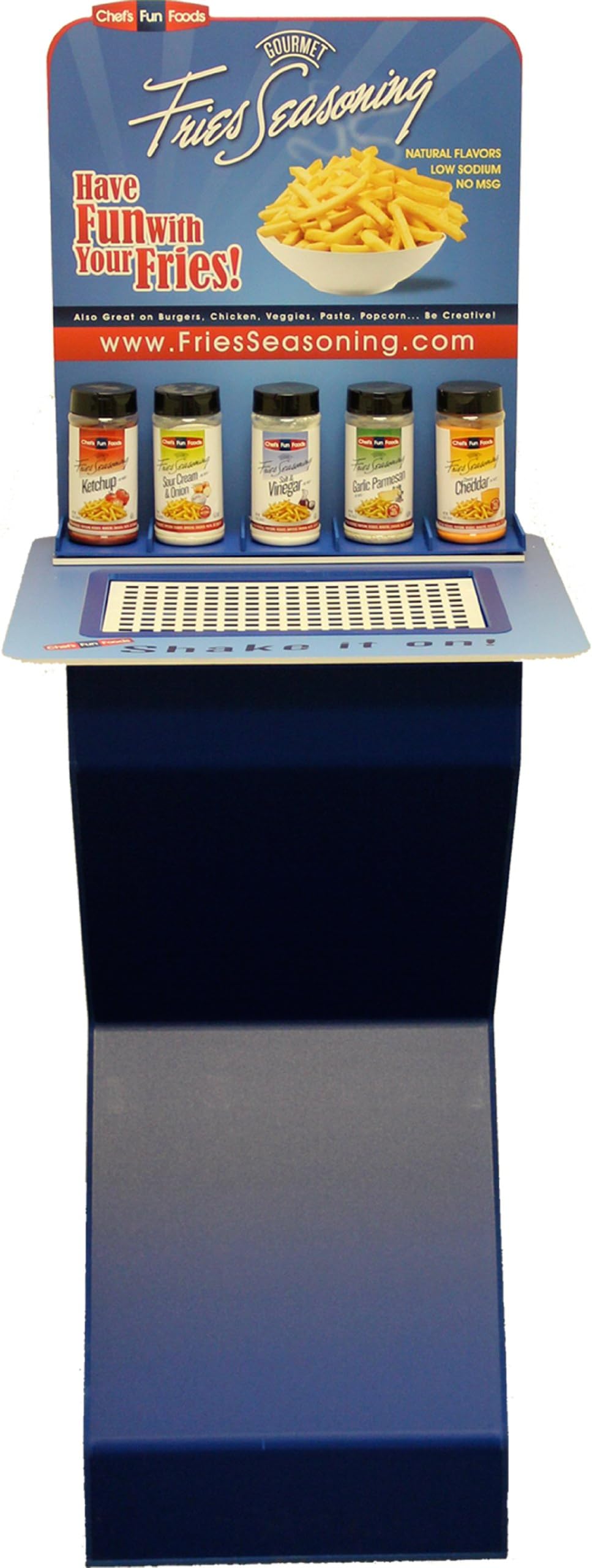 Gourmet Fries Seasoning Floor Display Stand