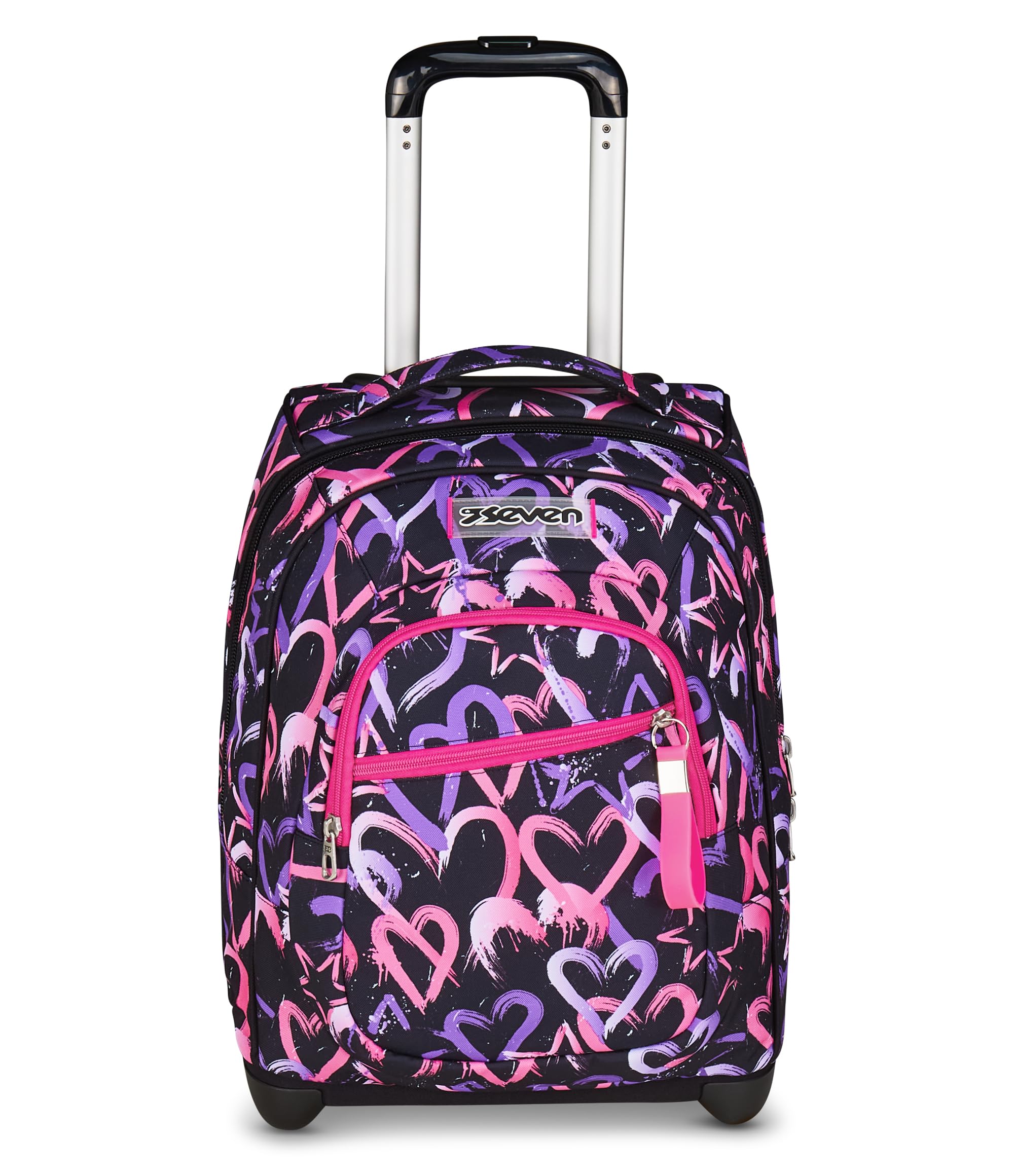 Seven Zaino Trolley, Scuola Elementare, Doppio Uso, Doppio Scomparto, Spallacci a Scomparsa, Bambina, Lovely Elements, rosa