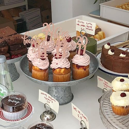 Miniatura 279 de Rsstarxi Paquete de 30 adornos para cupcakes de 15 cumpleaños con purpurina Mis Membrillo 15 desde 2010 Feliz 15º Cupcake Toppers Quince Cheers to