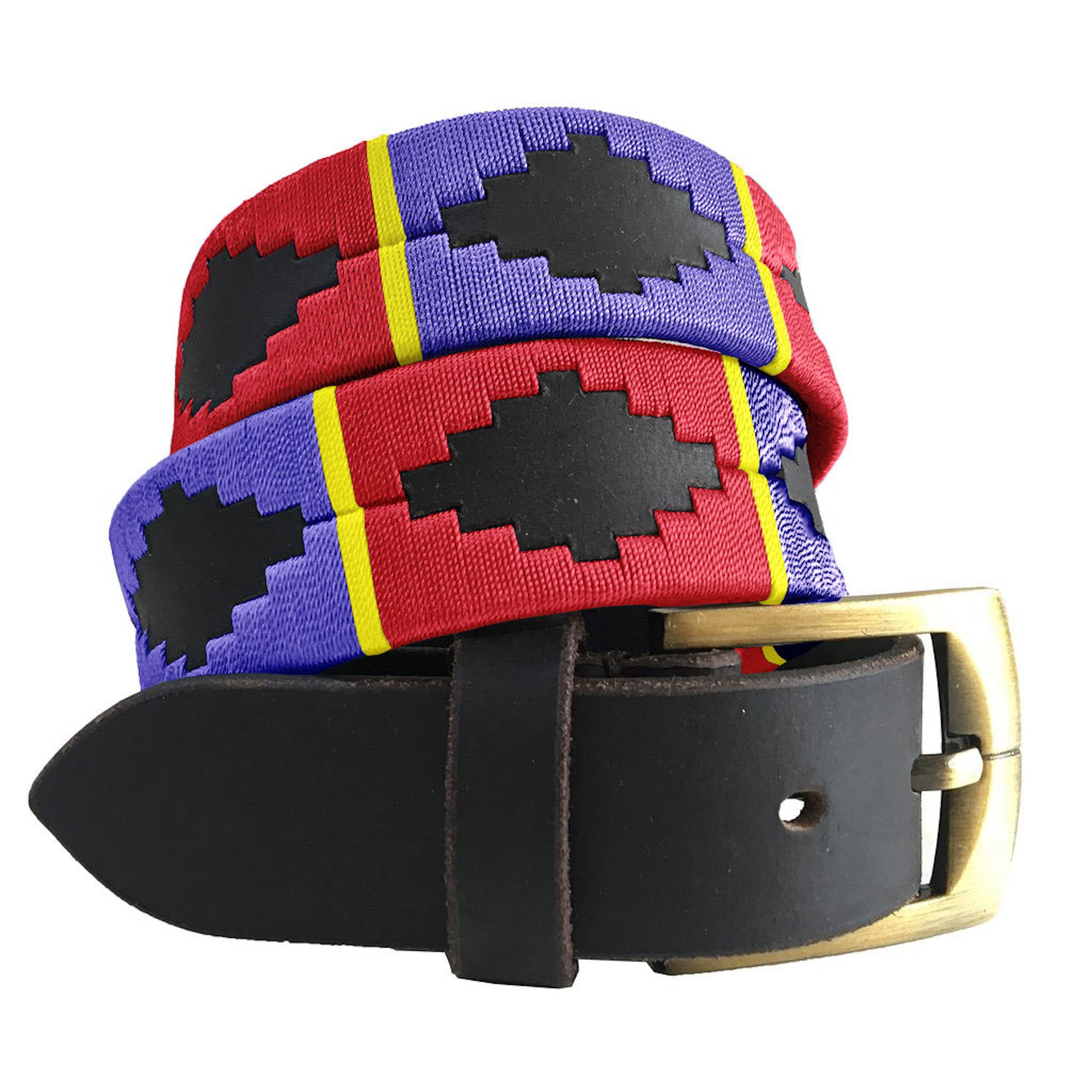 Carlos Diaz Men's Brown Wo Premium Unisex Leather Embroidered Designer Polo Belt (90 Cm/ 34-36 Inches)
