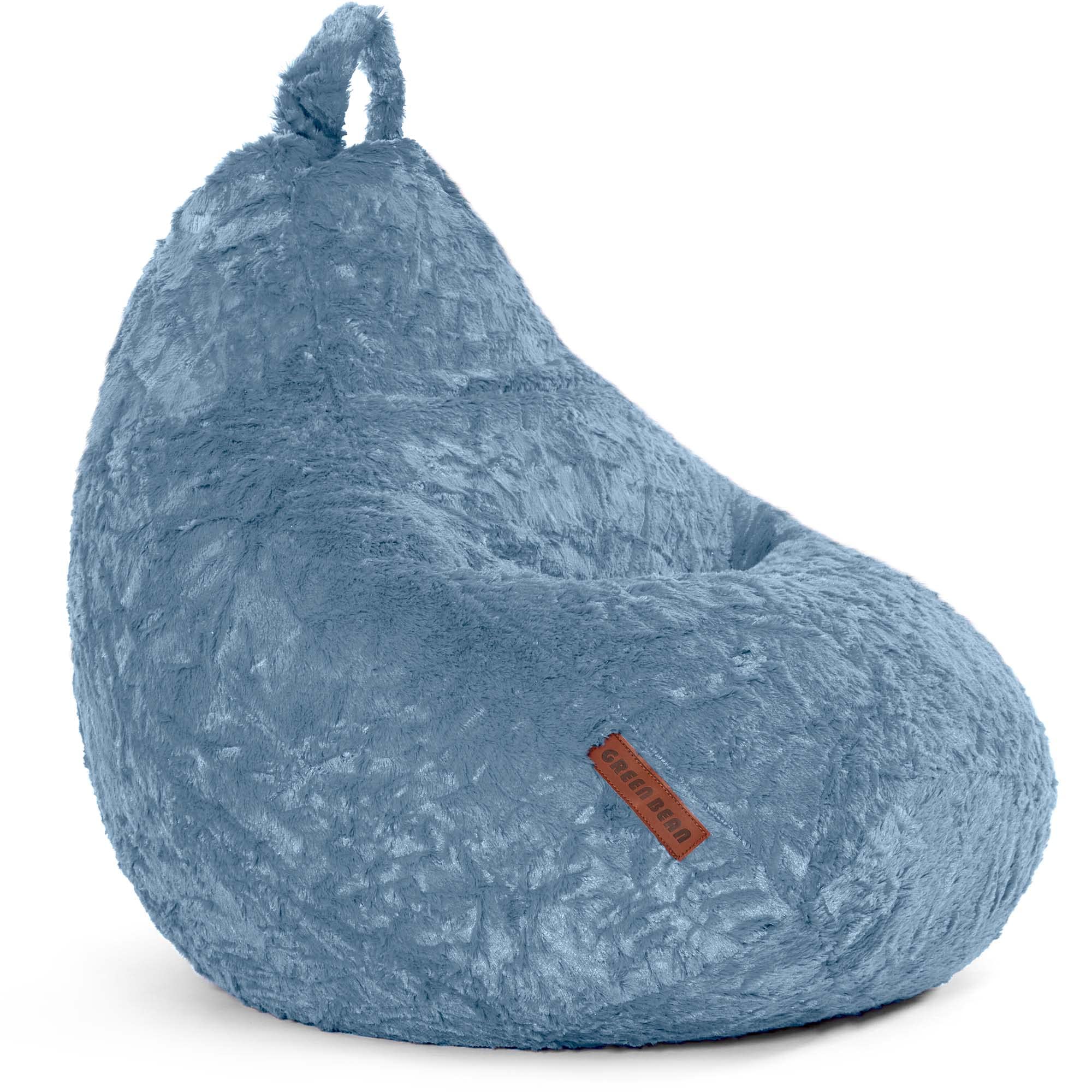 Green Bean© Pouf en Peluche 60x45x45cm - Intérieur Avec Remplissage 120L EPS Perles Doux et Lavable - Bean Bag Coussin de Sol Lounge Chair - Gris
