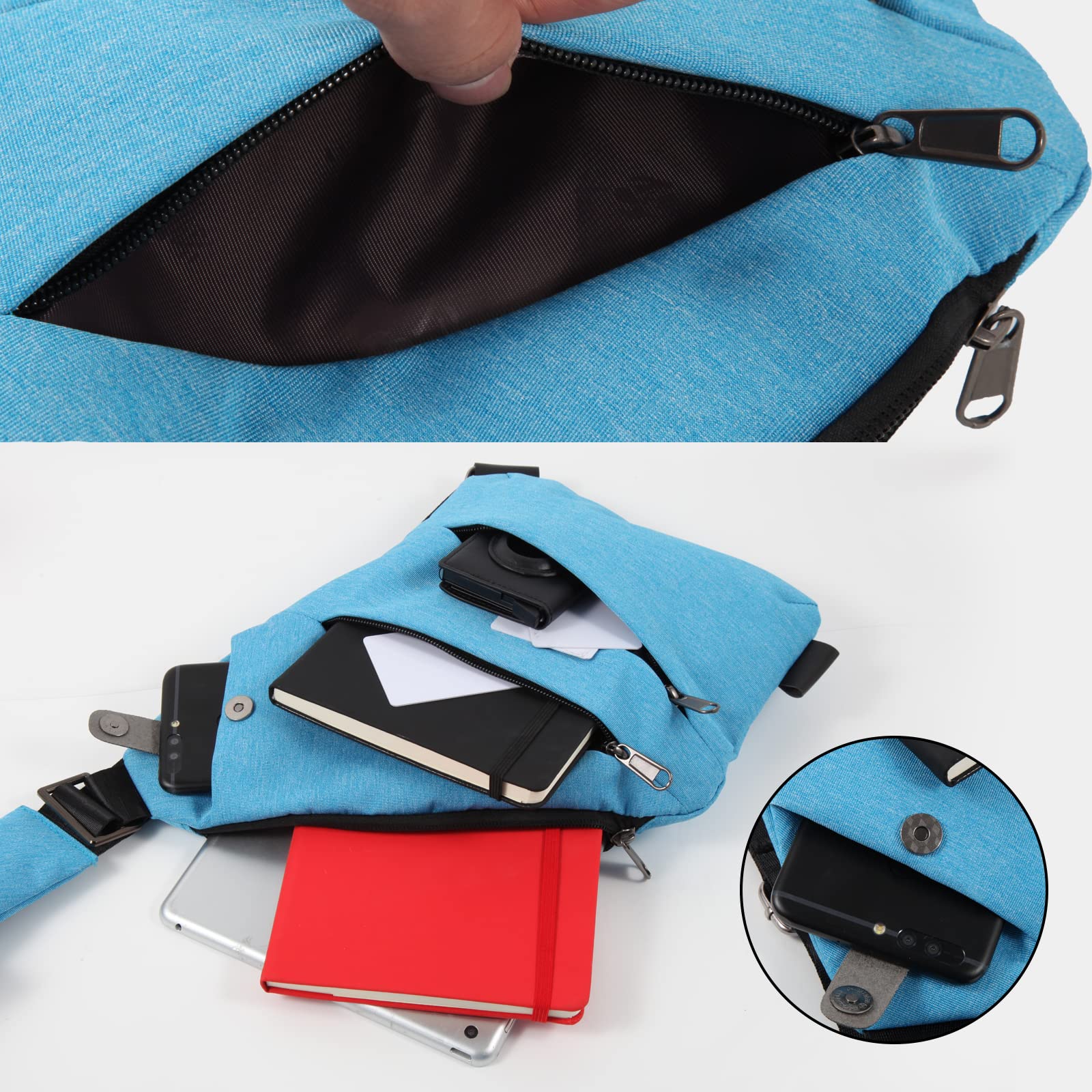Ovecat Sling Bag Crossbody Spalla Petto Zaino antifurto a ghigliottina, per Uomo Donna