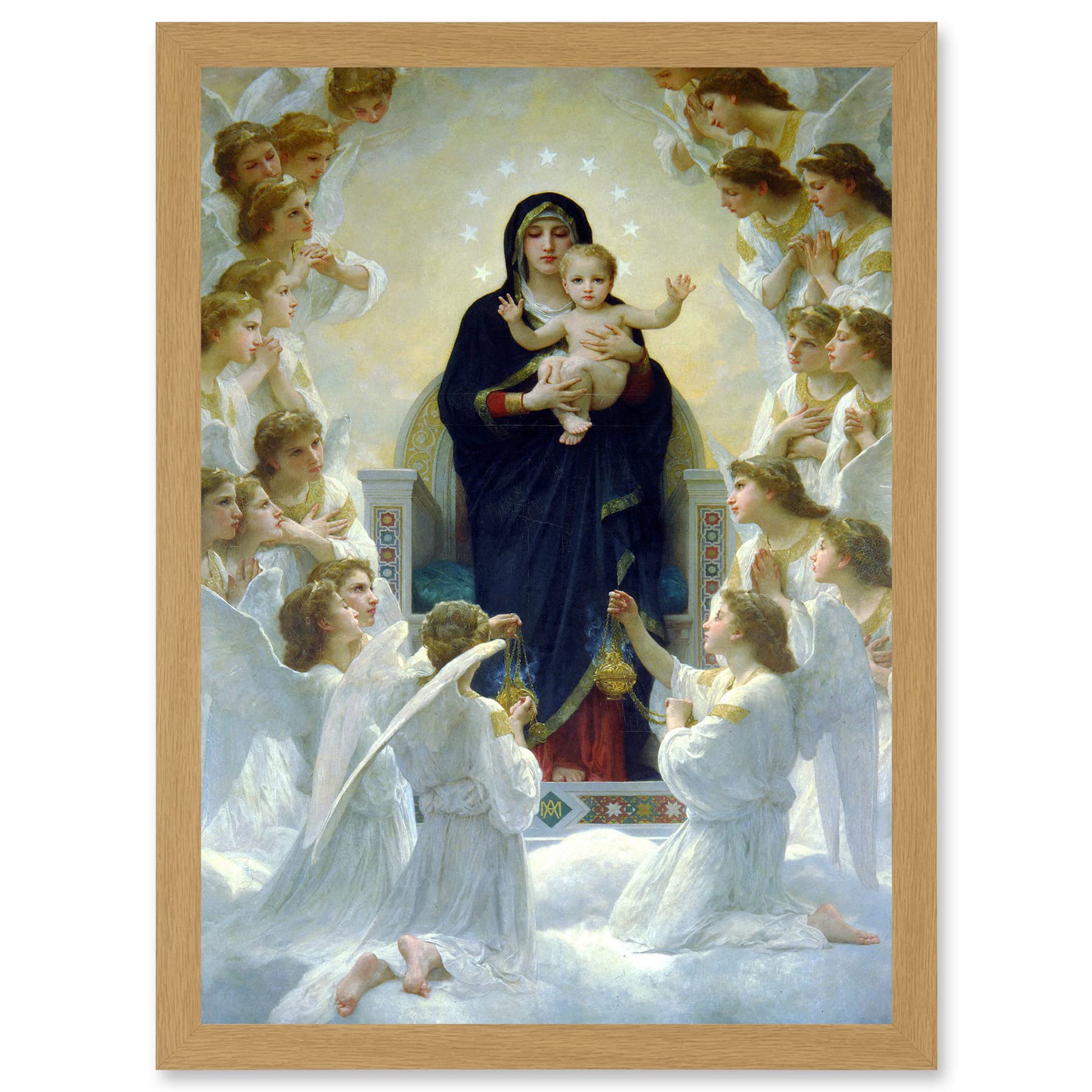 William Adolphe Bouguereau Virgin With Angels Framed Art Print - A4 Wall Art