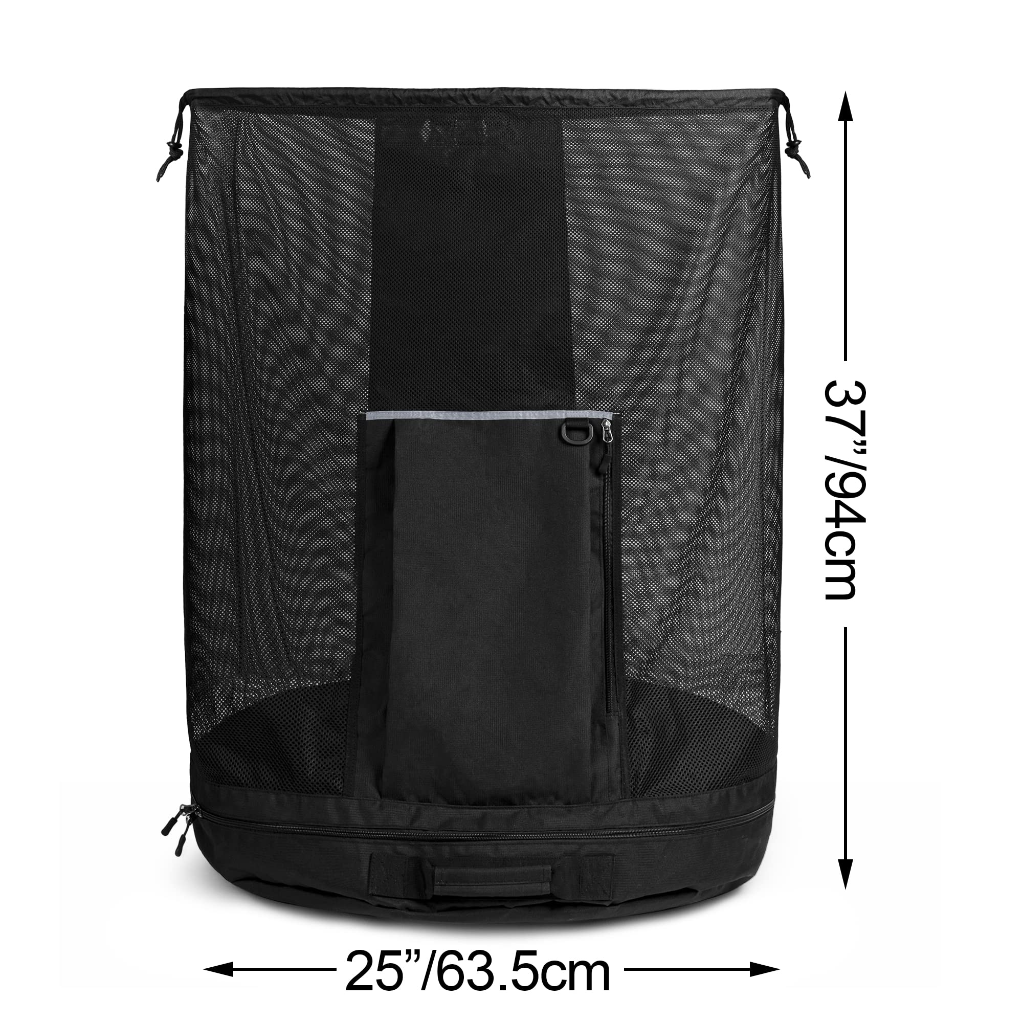 Bolsa de malla extra grande, bolsa de baloncesto y pelota de fútbol con sistema de cordón y correa de hombro ajustable para baloncesto, fútbol, fútbol, voleibol, rugby y deportes de playa, 6
