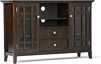 SimpliHome Bedford 53" Solid Wood TV Media Stand Dark Tobacco Brown - Fits TVs up to 60" Transitional Storage Console